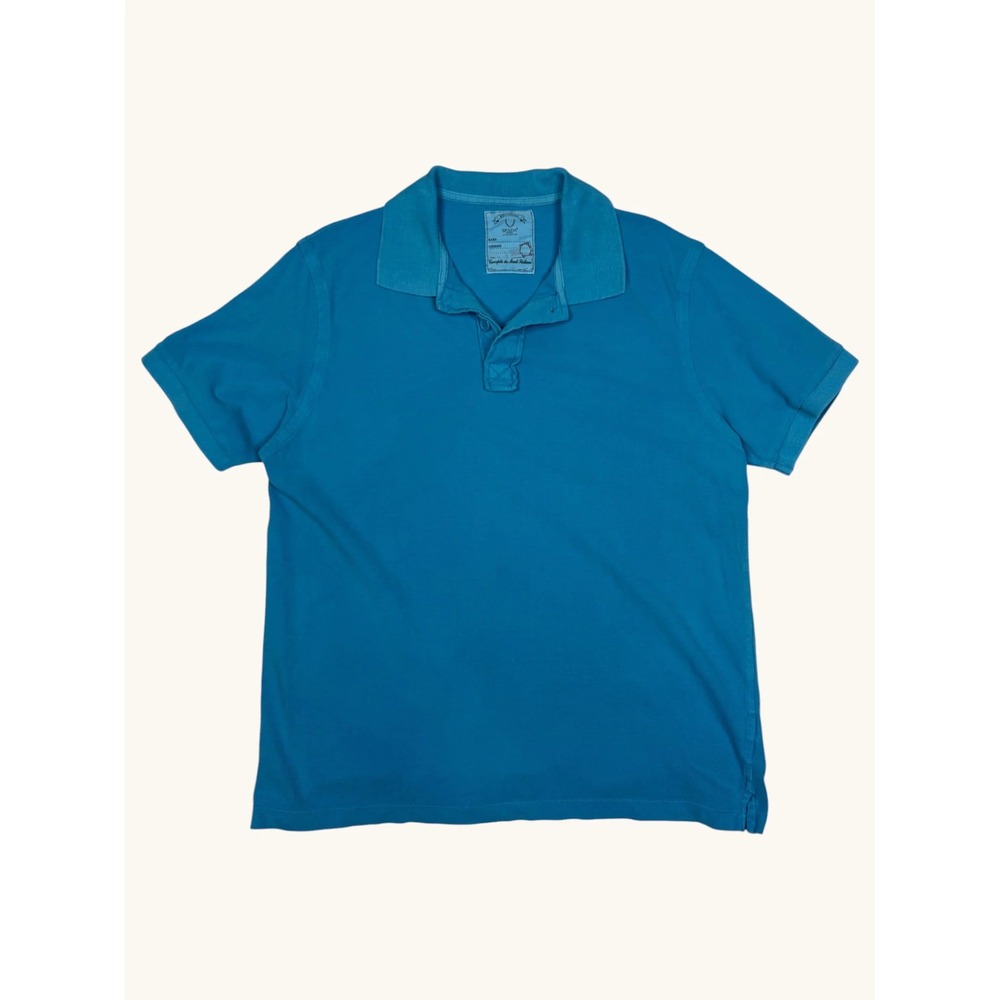 Spada Roma Mens Short Sleeve Pique Polo Shirt Teal Blue Italian Size L